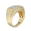 Thumbnail Image 2 of Previously Owned - Men's 1-1/4 CT. T.W. Diamond Triple Row Rectangle-Top Border Ring in 10K Gold