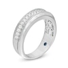 Thumbnail Image 2 of Previously Owned - Vera Wang Love Collection Men 5/8 CT. T.W. Diamond Two Row Wedding Band in 14K White Gold