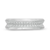 Thumbnail Image 3 of Previously Owned - Vera Wang Love Collection Men 5/8 CT. T.W. Diamond Two Row Wedding Band in 14K White Gold