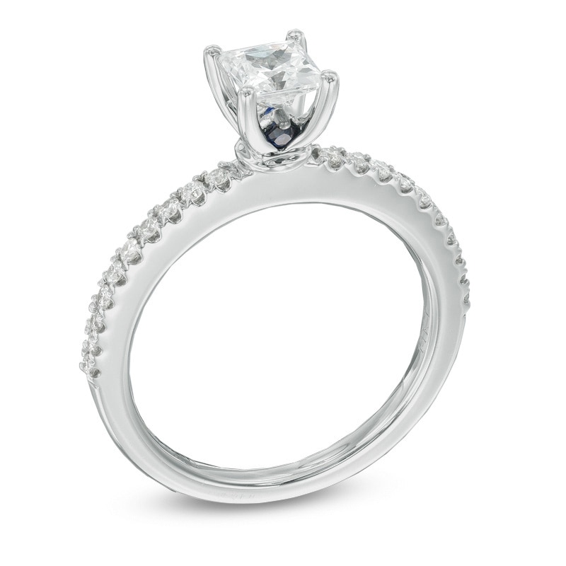 Main Image 2 of Previously Owned - Vera Wang Love Collection 5/8 CT. T.W. Princess-Cut Diamond Engagement Ring in 14K White Gold