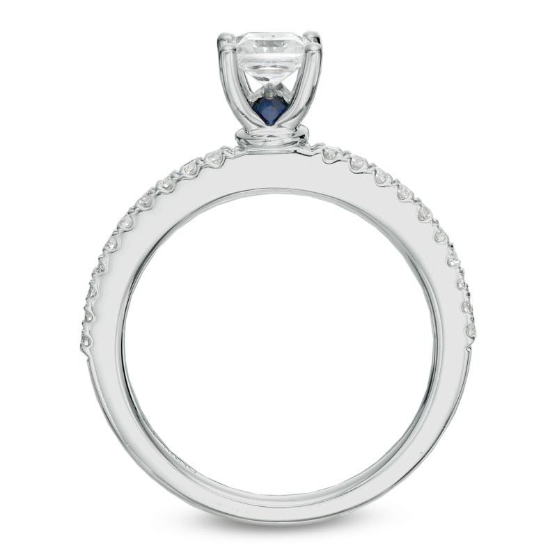 Main Image 3 of Previously Owned - Vera Wang Love Collection 5/8 CT. T.W. Princess-Cut Diamond Engagement Ring in 14K White Gold