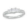 Thumbnail Image 0 of Previously Owned - 1 CT. T.W. Princess-Cut Diamond Past Present Future® Engagement Ring in 10K White Gold