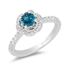 Thumbnail Image 0 of Previously Owned - Enchanted Disney Cinderella London Blue Topaz and 1/3 CT. T.W. Diamond Frame Ring in 14K White Gold