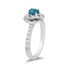 Thumbnail Image 1 of Previously Owned - Enchanted Disney Cinderella London Blue Topaz and 1/3 CT. T.W. Diamond Frame Ring in 14K White Gold