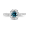 Thumbnail Image 3 of Previously Owned - Enchanted Disney Cinderella London Blue Topaz and 1/3 CT. T.W. Diamond Frame Ring in 14K White Gold
