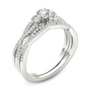 Thumbnail Image 2 of Previously Owned - 1/2 CT. T.W. Diamond Three Stone Twist Bridal Set in 14K White Gold