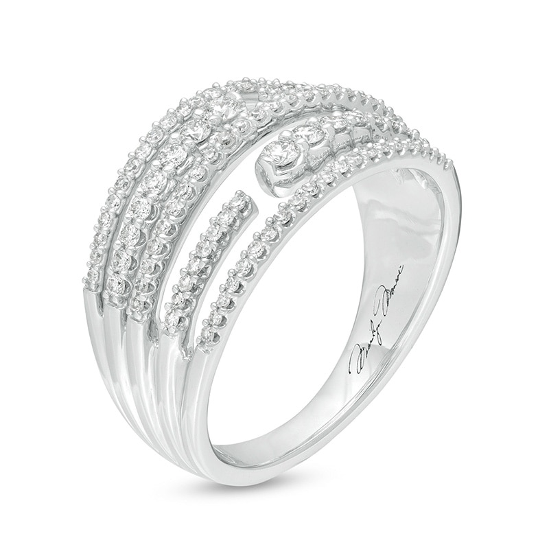 Previously Owned - Marilyn Monroe™ Collection 1/2 CT. T.W. Journey Diamond Multi-Row Ring in 10K White Gold
