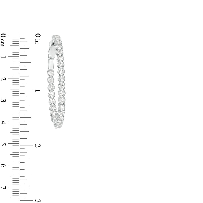 Main Image 2 of Previously Owned - Marilyn Monroe™ Collection 2 CT. T.W. Journey Diamond Inside-Out Hoop Earrings in 10K White Gold