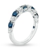 Thumbnail Image 2 of Previously Owned - Vera Wang Love Collection Oval Sapphire and 3/8 CT. T.W. Diamond Alternating Band in 14K White Gold