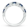 Thumbnail Image 3 of Previously Owned - Vera Wang Love Collection Oval Sapphire and 3/8 CT. T.W. Diamond Alternating Band in 14K White Gold