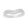 Thumbnail Image 1 of Previously Owned - 1/4 CT. T.W. Baguette and Round Diamond Contour Multi-Row Anniversary Band in 14K White Gold