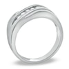 Thumbnail Image 2 of Previously Owned - Men's 1/4 CT. T.W. Diamond Slant Wedding Band in 14K White Gold