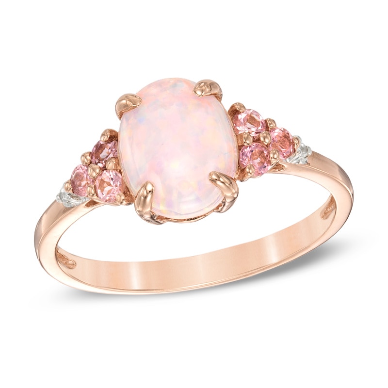 Effy 14K Rose Gold Pink Opal and Diamond Ring