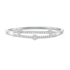 Thumbnail Image 0 of Previously Owned - 1 CT. T.W. Composite Diamond Three Flower Bangle in 10K White Gold