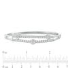 Thumbnail Image 1 of Previously Owned - 1 CT. T.W. Composite Diamond Three Flower Bangle in 10K White Gold