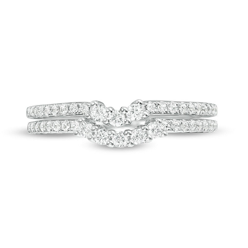 Previously Owned - Vera Wang Love Collection 3/8 CT. T.W. Diamond Contour Two Piece Band Set in 14K White Gold