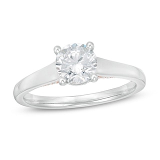 Diamond Solitaire Ring 1 carat Round-cut 14K White Gold (I2/I)