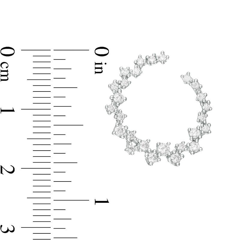 Main Image 2 of Previously Owned - Marilyn Monroe™ Collection 3/4 CT. T.W. Diamond Scatter Circle Earrings in 10K White Gold