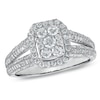 Thumbnail Image 1 of Previously Owned - 1 CT. T.W. Diamond Cluster Rectangular-Shaped Ring in 10K White Gold