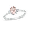 Thumbnail Image 0 of Previously Owned - Oval Morganite and Diamond Accent Ring in 10K White Gold