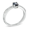 Thumbnail Image 1 of Previously Owned - Oval Blue Sapphire and Diamond Accent Engagement Ring in Sterling Silver