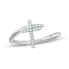Thumbnail Image 0 of Previously Owned - Diamond Accent Cross Bypass Ring in 10K White Gold