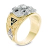 Thumbnail Image 1 of Previously Owned - Men's 1/10 CT. Diamond and Enamel Scottish Rite Masonic Ring in 10K Two-Tone Gold