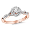 Thumbnail Image 1 of Previously Owned - 1/2 CT. T.W. Diamond Frame Twist Engagement Ring in 10K Rose Gold