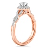 Thumbnail Image 2 of Previously Owned - 1/2 CT. T.W. Diamond Frame Twist Engagement Ring in 10K Rose Gold