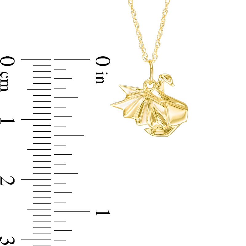 Main Image 2 of Previously Owned - Origami Swan Pendant in 14K Gold