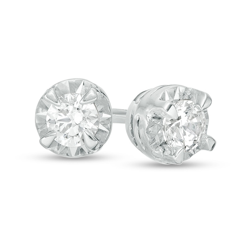Previously Owned - 1/6 CT. T.W. Diamond Solitaire Stud Earrings in Sterling Silver