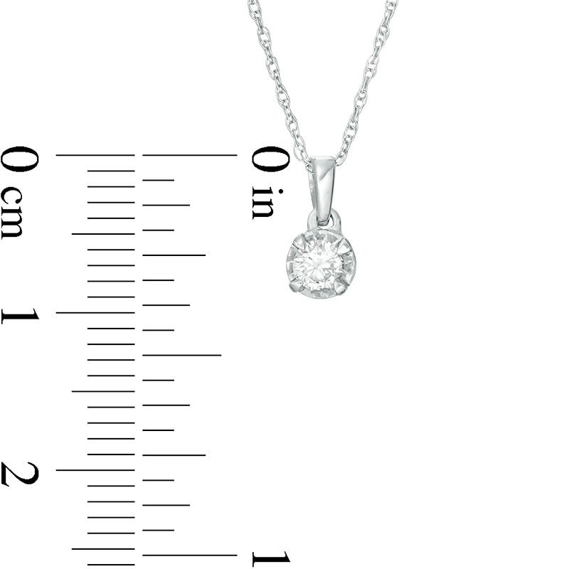 Previously Owned - 1/6 CT. Diamond Solitaire Pendant in Sterling Silver