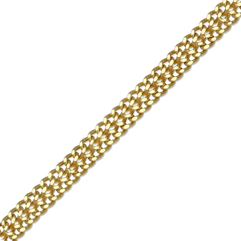 Previously Owned - Ladies' 5.45mm Double Row Curb Chain Bracelet in 10K Gold - 7.25"