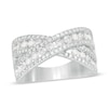 Thumbnail Image 0 of Previously Owned - 1-1/2 CT. T.W. Diamond Multi-Row Crossover Band in 10K White Gold