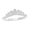 Thumbnail Image 1 of Previously Owned - 1/6 CT. T.W. Diamond Leaf Crown Contour Vintage-Style Wedding Band in 10K White Gold