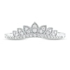 Thumbnail Image 3 of Previously Owned - 1/6 CT. T.W. Diamond Leaf Crown Contour Vintage-Style Wedding Band in 10K White Gold