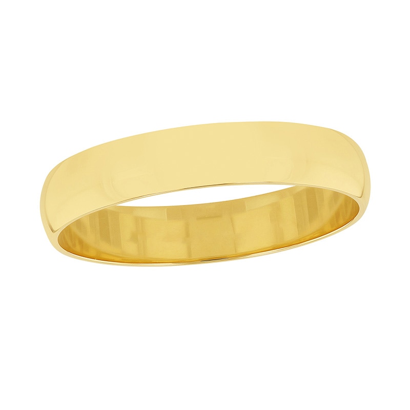 Previously Owned - 4.0mm Half-Round Engravable Wedding Band in 10K White, Yellow or Rose Gold (1 Line)
