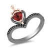 Thumbnail Image 1 of Previously Owned - Enchanted Disney Villains Evil Queen Heart Garnet and 1/6 CT. T.W. Diamond Ring in Sterling Silver