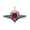 Thumbnail Image 4 of Previously Owned - Enchanted Disney Villains Evil Queen Heart Garnet and 1/6 CT. T.W. Diamond Ring in Sterling Silver