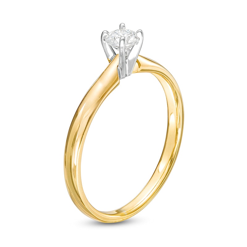 Main Image 3 of Previously Owned - 1/4 CT. Diamond Solitaire Engagement Ring in 14K Gold (I/I2)