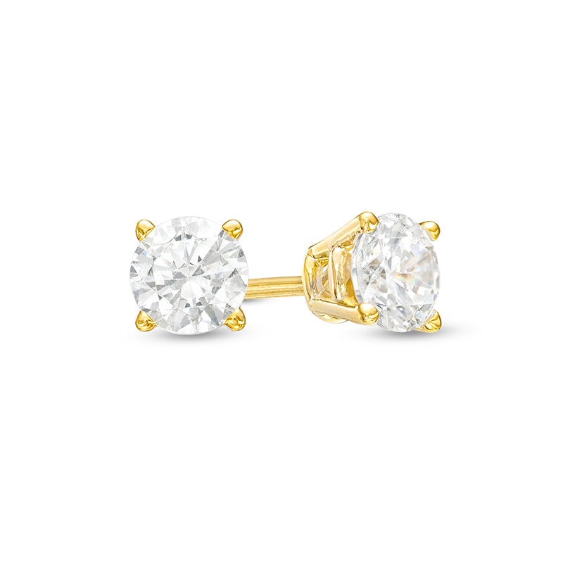 Previously Owned - 1/2 CT. T.W. Diamond Solitaire Stud Earrings in 10K ...