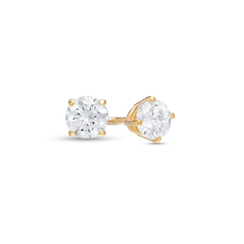 Main Image 1 of Previously Owned - 1/2 CT. T.W. Diamond Stud Earrings in 14K Gold