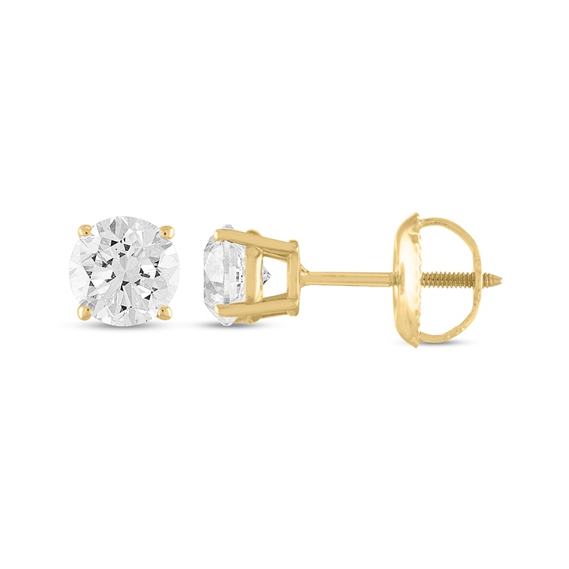 Main Image 2 of Previously Owned - 1/2 CT. T.W. Diamond Stud Earrings in 14K Gold