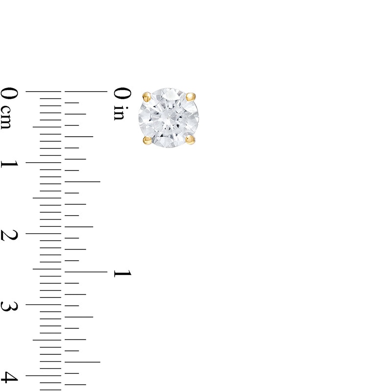 Main Image 3 of Previously Owned - 1/2 CT. T.W. Diamond Stud Earrings in 14K Gold