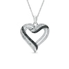 Thumbnail Image 0 of Previously Owned - 1/2 CT. T.W.  Black and White Diamond Heart Pendant in Sterling Silver