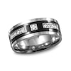 Thumbnail Image 0 of Previously Owned - Men's 1/4 CT. T.W. Diamond Two-Tone Stainless Steel Wedding Band