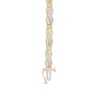 Thumbnail Image 1 of Previously Owned - 2 CT. T.W. Baguette and Round Diamond Crossover Link Bracelet in 10K Gold - 7.5"