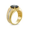 Thumbnail Image 3 of Previously Owned - Men's Cushion-Cut Onyx and Diamond Accent Inlay Ring in 10K Two-Tone Gold