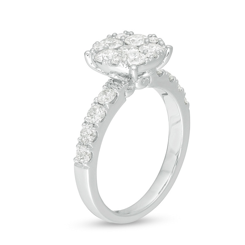 Main Image 3 of Previously Owned - 1-1/2 CT. T.W. Composite Diamond Engagement in 14K White Gold