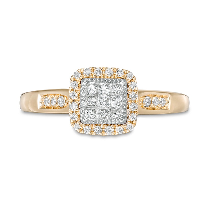 Main Image 4 of Previously Owned - 1/3 CT. T.W. Composite Cushion Diamond Engagement Ring in 10K Gold